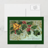 Cartes Pour Fêtes Annuelles Vintage Holly Berries Noël (Devant / Derrière)