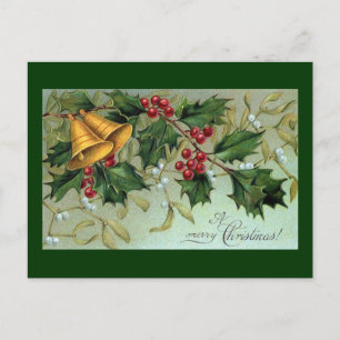 Cartes Pour Fêtes Annuelles Vintage Holly Berries Noël