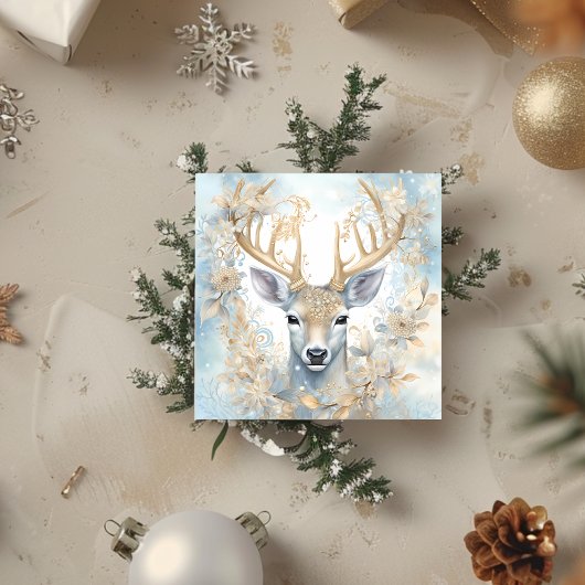 Cartes Pour Fêtes Annuelles Vintage Holly Country Deer
