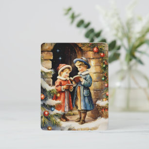 Cartes Pour Fêtes Annuelles vintage illustration chante chansons de noël