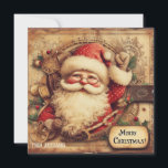 Cartes Pour Fêtes Annuelles Vintage illustration rétro Santa Claus ho ho ho<br><div class="desc">Vintage rétro illustration Santa Claus ho ho ho Noël Salutation Cartes de fin de année, </div>