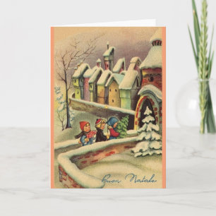 Cartes Pour Fêtes Annuelles Vintage Italian Christmas Greeting Card
