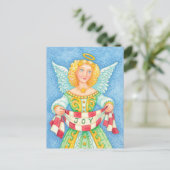 Cartes Pour Fêtes Annuelles Vintage Joie Ange Noël (Debout devant)