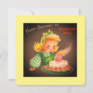 Cartes Pour Fêtes Annuelles Vintage Joyeuse Fille Anniversaire Qui Éclate Des