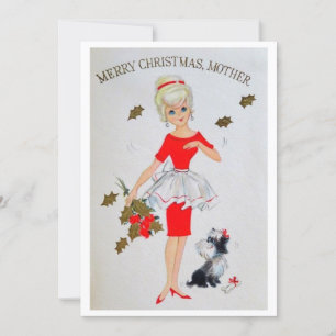 Cartes Pour Fêtes Annuelles Vintage Joyeuse Mère de Noël