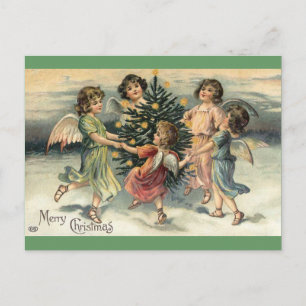 Cartes Pour Fêtes Annuelles Vintage Joyeux Noël Angel Enfants