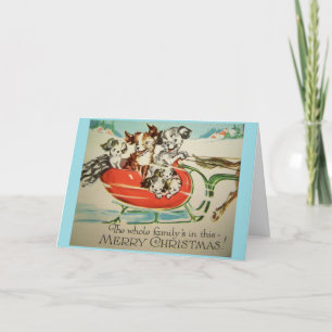 Cartes Pour Fêtes Annuelles Vintage - Joyeux Noël de la famille,