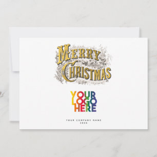 Cartes Pour Fêtes Annuelles Vintage Joyeux Noël Entreprise Logo