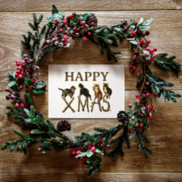 Cartes Pour Fêtes Annuelles Vintage Joyeux Noël Joyeux Chat Kitten Noël