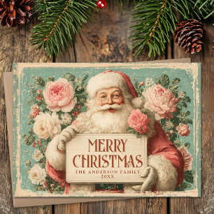 Cartes Pour Fêtes Annuelles Vintage Joyeux Noël Père Noël