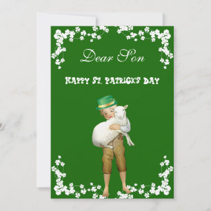 Cartes Pour Fêtes Annuelles Vintage Joyeux Saint-Patricks Fils, Agneau de gran