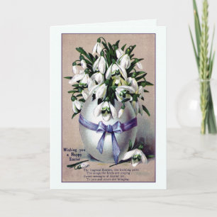 Cartes Pour Fêtes Annuelles Vintage large Easter egg vase and lilis; poem