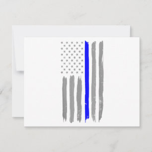 Cartes Pour Fêtes Annuelles Vintage Ligne Bleue Mince Chemise Police Support U