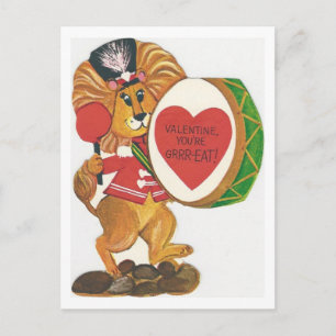 Cartes Pour Fêtes Annuelles Vintage Lion Drummer Valentine