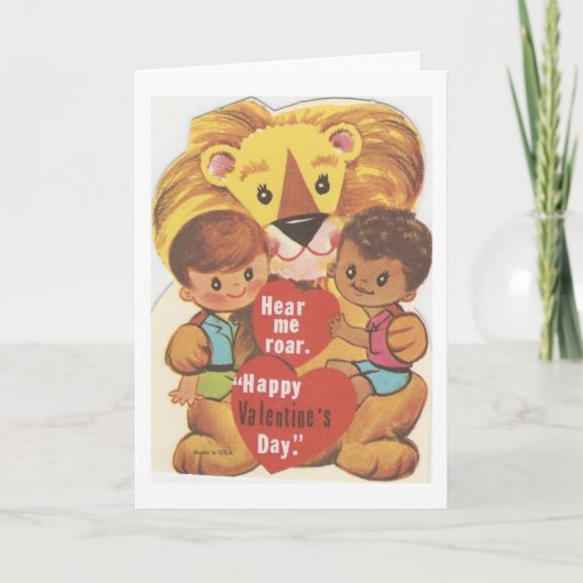 Cartes Pour Fêtes Annuelles Vintage Lion Valentine (Devant)