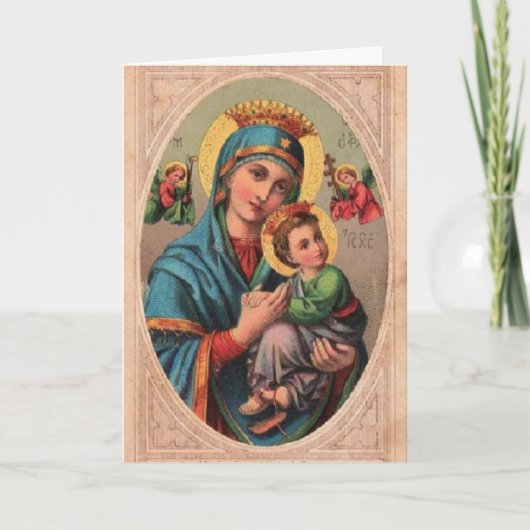 Cartes Pour Fêtes Annuelles Vintage Madonna & Enfant (Devant)
