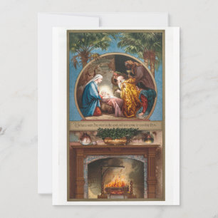 Cartes Pour Fêtes Annuelles Vintage Madonna & Enfant Religieux Retro Noël