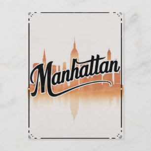 Cartes Pour Fêtes Annuelles Vintage Manhattan NYC