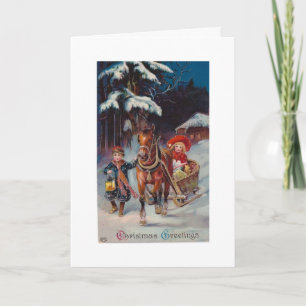 Cartes Pour Fêtes Annuelles Vintage - Marche de nuit de Noël,