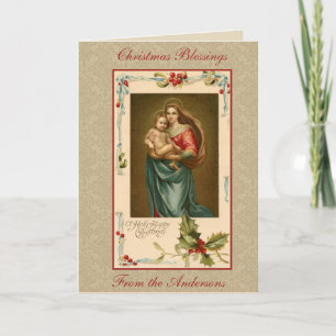 Cartes Pour Fêtes Annuelles Vintage Marie Madonna Bébé Jésus Religieux