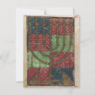 Cartes Pour Fêtes Annuelles Vintage Menorah, Festival des lumières Happy Hanou