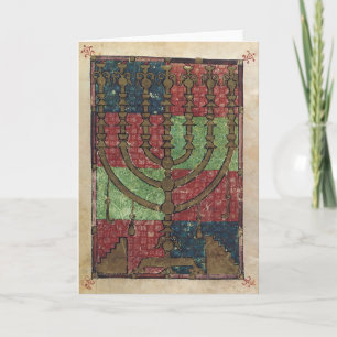 Cartes Pour Fêtes Annuelles Vintage Menorah, Festival des lumières Happy Hanou