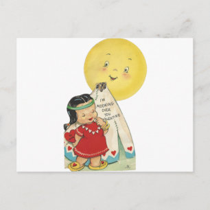 Cartes Pour Fêtes Annuelles Vintage "Moon Over You" Valentine