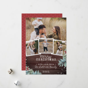 Cartes Pour Fêtes Annuelles Vintage neige Joyeux Noël 4 Photo Collage