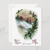 Cartes Pour Fêtes Annuelles Vintage New Year (Devant / Derrière)