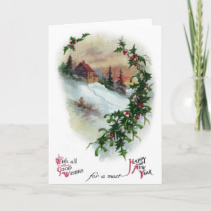 Cartes Pour Fêtes Annuelles Vintage New Year