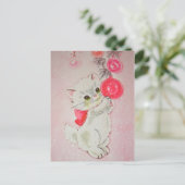 Cartes Pour Fêtes Annuelles Vintage Noël Blanc Kitty (Debout devant)