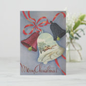 Cartes Pour Fêtes Annuelles Vintage Noël cloches Cabine (Debout devant)