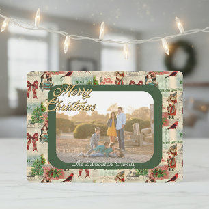 Cartes Pour Fêtes Annuelles Vintage Noël Collage photo encadrée