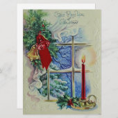 Cartes Pour Fêtes Annuelles Vintage Noël Dieu béni (Devant / Derrière)