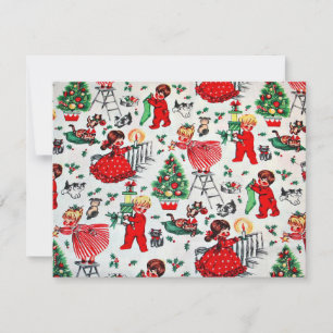 Cartes Pour Fêtes Annuelles Vintage Noël Enfants Décoration Design