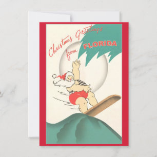 Cartes Pour Fêtes Annuelles Vintage Noël Floride Père Noël