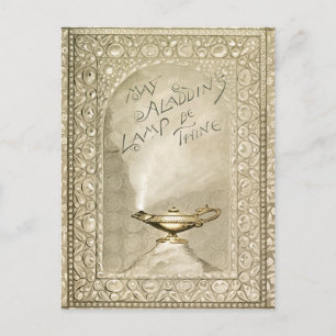 Cartes Pour Fêtes Annuelles Vintage Noël Lampe magique Aladdin Imaginaire