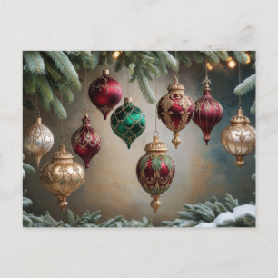 Cartes Pour Fêtes Annuelles Vintage Noël Manipulation d'ornements, À feuillage