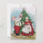 Cartes Pour Fêtes Annuelles Vintage Noël Mr. Et Mme Claus<br><div class="desc">Vintage Noël M. Et Mme Claus Carte de vacances.</div>