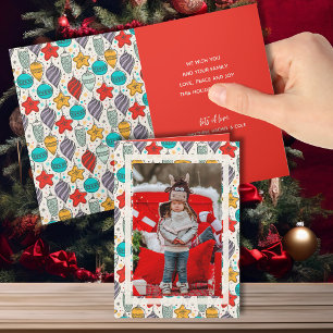 Cartes Pour Fêtes Annuelles Vintage Noël Ornements pliés Photo