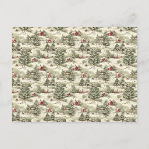 Cartes Pour Fêtes Annuelles Vintage Noël Pays Paysage hivernal