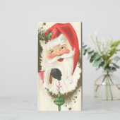 Cartes Pour Fêtes Annuelles Vintage Noël Père Noël (Debout devant)