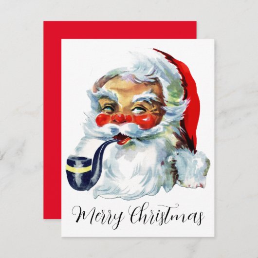 Cartes Pour Fêtes Annuelles Vintage Noël Père Noël (Devant / Derrière)
