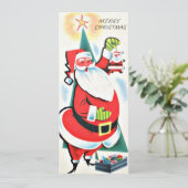 Cartes Pour Fêtes Annuelles Vintage Noël Père Noël (Debout devant)