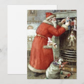 Cartes Pour Fêtes Annuelles Vintage Noël Père Noël (Devant / Derrière)