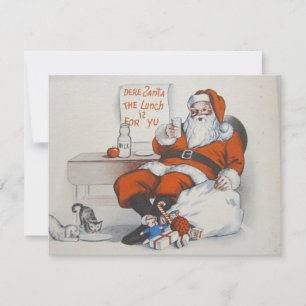 Cartes Pour Fêtes Annuelles Vintage Noël Père Noël aime le lait