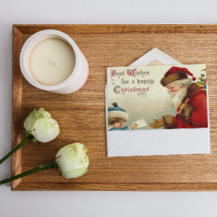 Cartes Pour Fêtes Annuelles Vintage Noël Père Noël Cadeaux bébé garçon donner