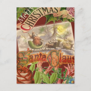 Cartes Pour Fêtes Annuelles Vintage Noël Père Noël Sleigh