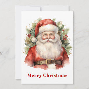 Cartes Pour Fêtes Annuelles Vintage Noël Père Noël Souriant