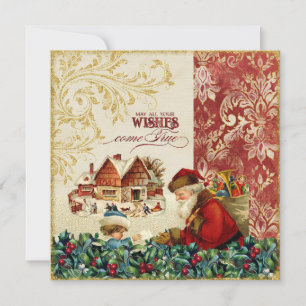 Cartes Pour Fêtes Annuelles Vintage Noël Père Noël veut devenir réalité